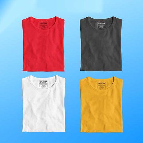 Pick Any 3 - Plain T-shirt Combo By Bratma