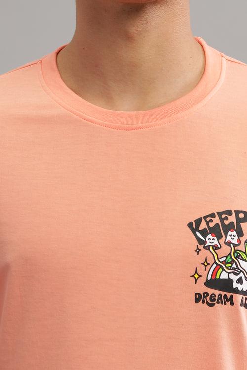 Coral Oversized "Keep The Dream Alive" T-Shirt