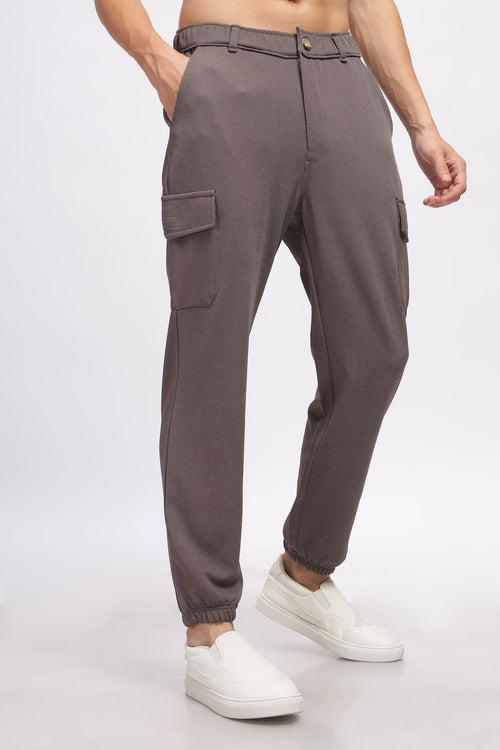 Brown Cargo Style Track Pants