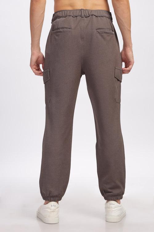 Brown Cargo Style Track Pants