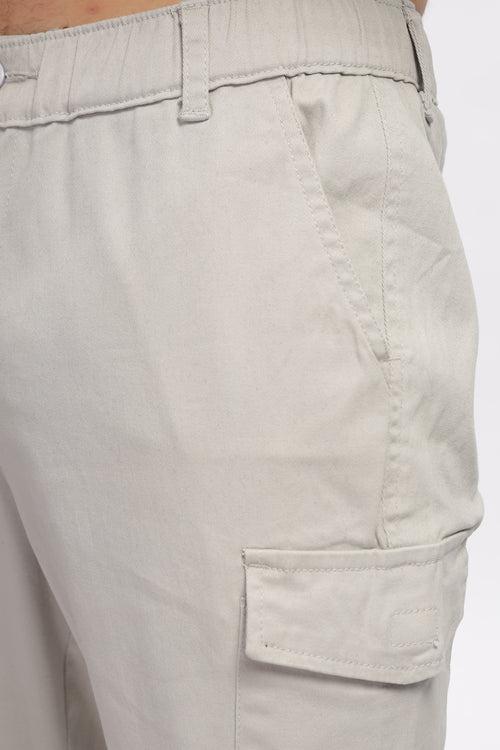 Beige Sports Fit Cargo Pants