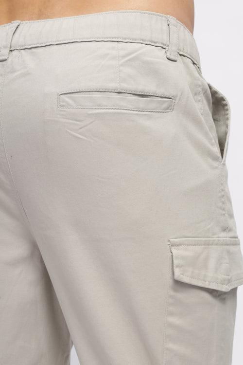 Beige Sports Fit Cargo Pants