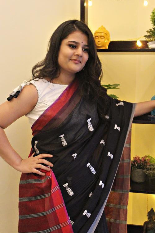 Kokeshi Doll Handloom Cotton Saree