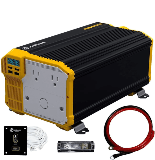 KR4000 Krieger 4000 Watts Power Inverter 12V to 110V,  Hardwire Kit