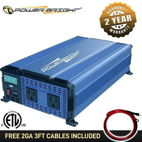 NEW PX2000! PowerBright 2000 Watt 12v DC to 110v AC , Modified Sine Wave Power Inverter w/ USB & LCD