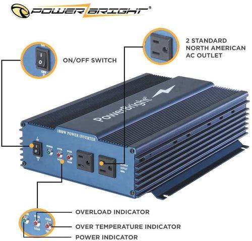 APS1000 PowerBright 1000 Watt 24 Volts Pure Sine Power Inverter