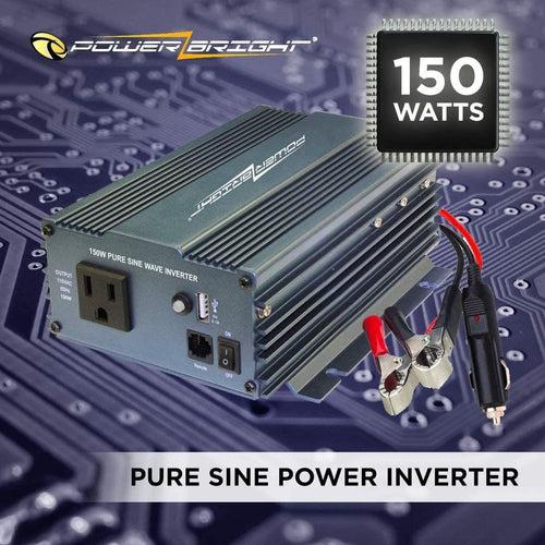 APS150 PowerBright 150 Watt 12V DC to 115V AC Pure Sine Power Inverter