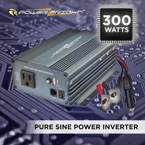 Refurbished APS300 PowerBright 300 Watt 12V DC to 115V AC Pure Sine Power Inverter