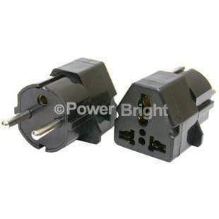 GS18 PowerBright Universal to German Schuko Grounded Plug Adapter
