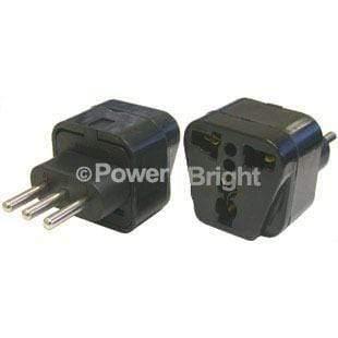 GS38 PowerBright Universal to 3-pin Italian Grounded Plug Adapter