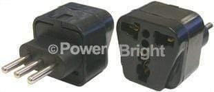 GS38 PowerBright Universal to 3-pin Italian Grounded Plug Adapter