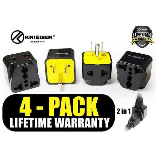 KD-AMR4 Krieger 4pk 2-in-1 Universal to North American Plug Adapters