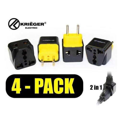 KD-EUR4 Krieger 4pk Universal to European German Schuko Plug Adapters