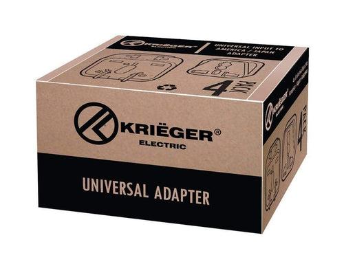KR-UKB4 Krieger 4pk Universal to UK Grounded Plug Adapters
