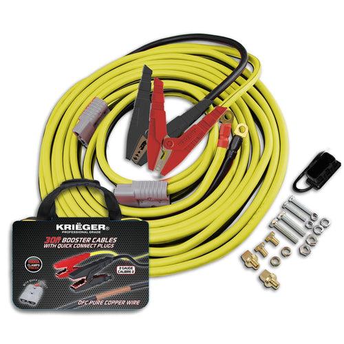 100% Copper KRB230 Krieger 2 Gauge 30' Kit - Permanently Install these OFC Jumper Cables with Quick Connect