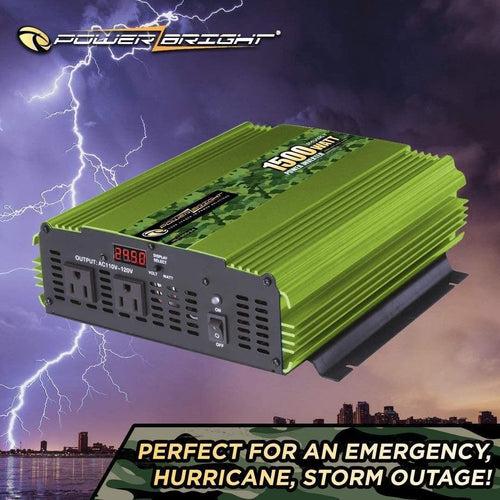 ML1500 Power Bright 1500 Watt 24V Power Inverter, Dual 110V AC Outlets