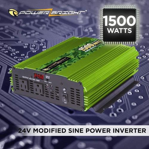 ML1500 Power Bright 1500 Watt 24V Power Inverter, Dual 110V AC Outlets