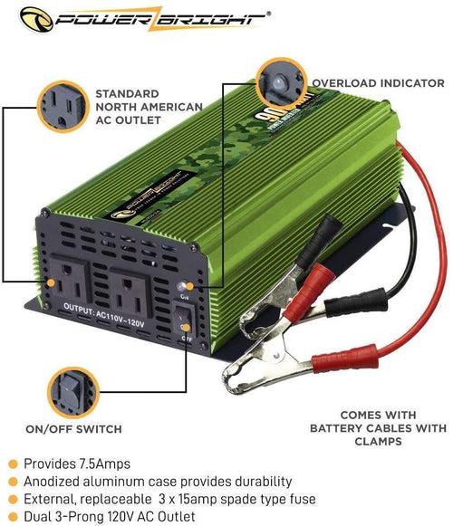 ML900 Power Bright 900 Watt 24V Power Inverter, Dual 110V AC Outlets