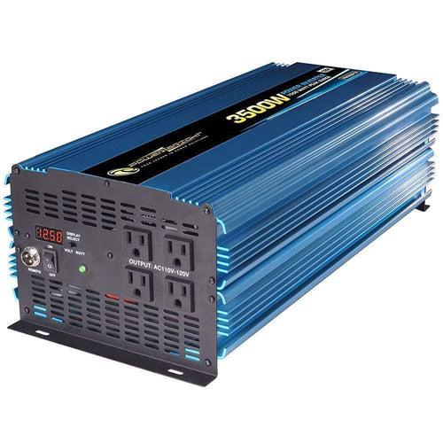 PowerBright PW3500-12 - 3500 Watt 12V DC to 110V AC power inverter with cables