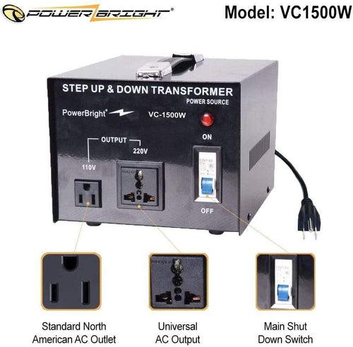 VC1500W PowerBright 1500W Step Up & Down Transformer / Converter