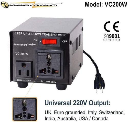 VC200W PowerBright 200W Step Up & Down Transformer / Converter