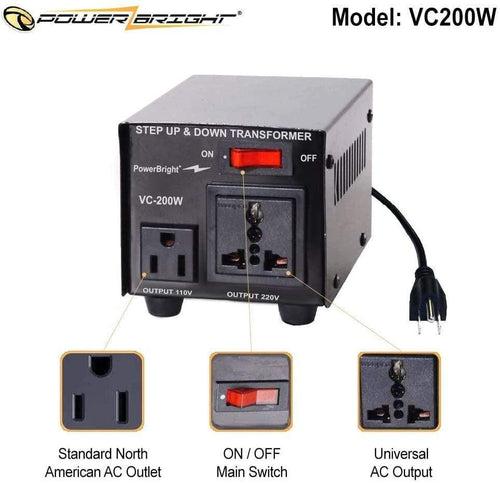 VC200W PowerBright 200W Step Up & Down Transformer / Converter