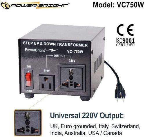 VC750W – 750 Watt Step Up/Step Down 110v/220-240v Voltage Converter