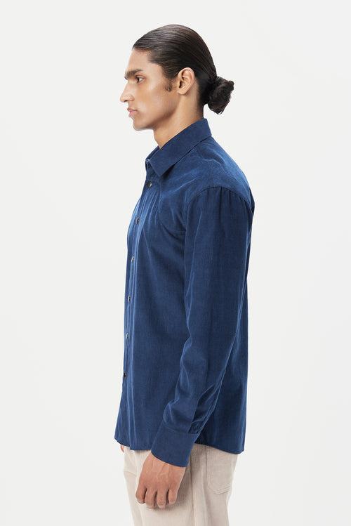 Regular Fit Button-Down Shirt with Seam Construction Detail