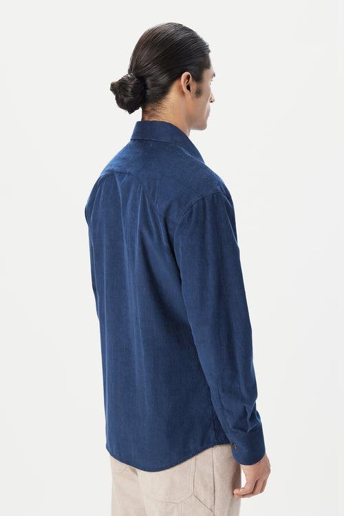 Regular Fit Button-Down Shirt with Seam Construction Detail