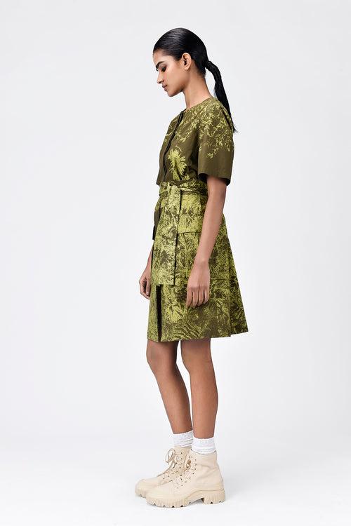 Monotone Landscape Print Dress