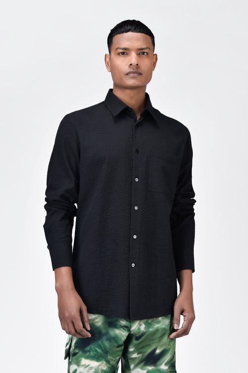 Classic Seersucker Regular Fit Men's Button-Down Shirt