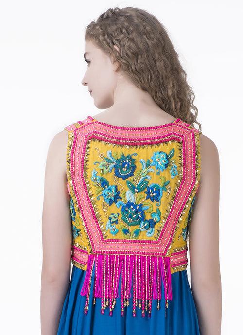 Crop-Shrug with Pop Colour Embroidery