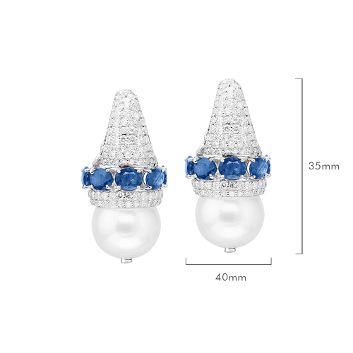 Blue- sapphire Pearl Balis