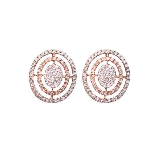 Radial Diamond Studs in 14KT Gold