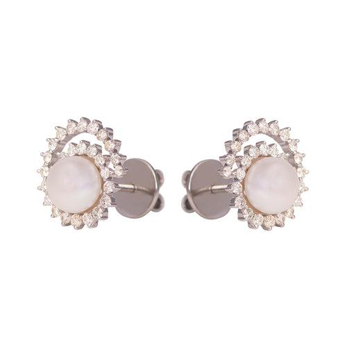 Pearl Diamond swirl Studs