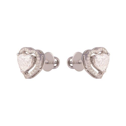 Heart Solitaire -1.90 CT Solitaire pair