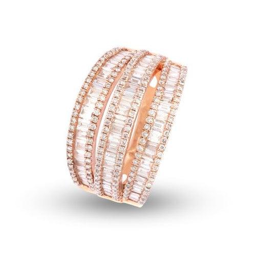 Rose Gold Diamond  Baguette Ring.