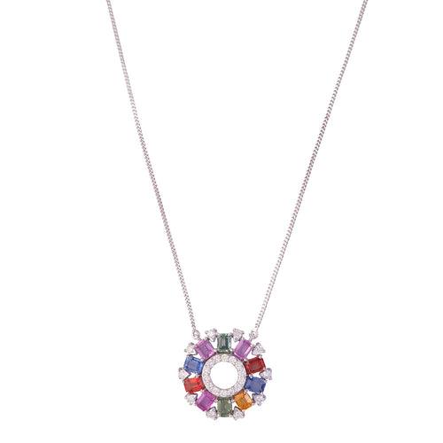 Radial Multi-sapphire Pendant