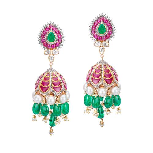 Rosecut Ruby Jhumkis