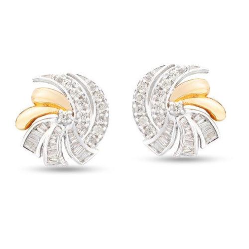 Spiral Gold Diamond Earrings