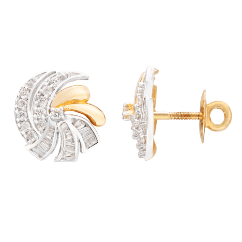 Spiral Gold Diamond Earrings