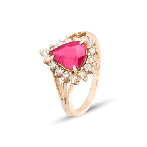 Pear Ruby Ring