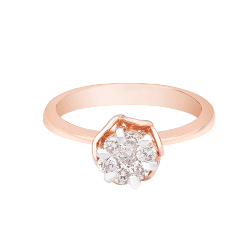 Rose Gold Round Diamond Ring.