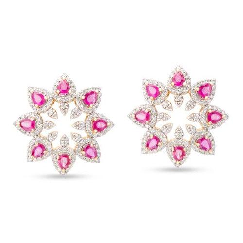 Floral Ruby Earrings