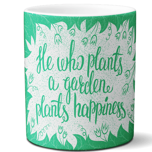 Multi-use hydroponic planter / flower vase | 11 oz | digitally printed | Desktop planter/vase | Home Garden Office Decoration | Best Gift| he who plants planter/vase