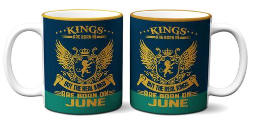 6thCross "kiings_june" printed Ceramic Tea and Coffee Mug | 11 Oz | Best Gift for Valentine Birthday  Aniiversary