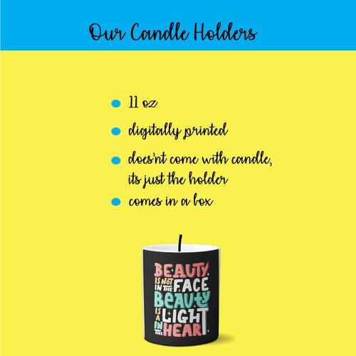 Multi-use candle holder | 11 oz | digitally printed | light in the heart candle holder