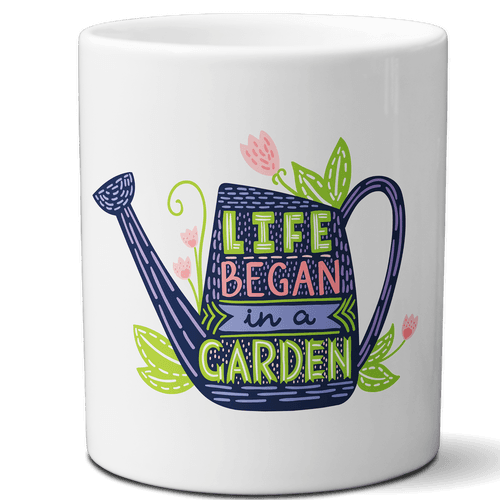 Multi-use hydroponic planter / flower vase | 11 oz | digitally printed | Desktop planter/vase | Home Garden Office Decoration | Best Gift| life began at planter/vase