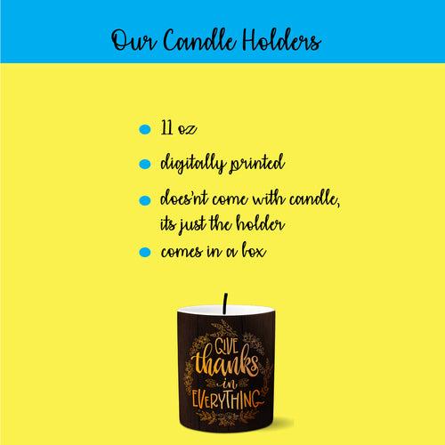 Multi-use candle holder | 11 oz | digitally printed | thanks candle holder