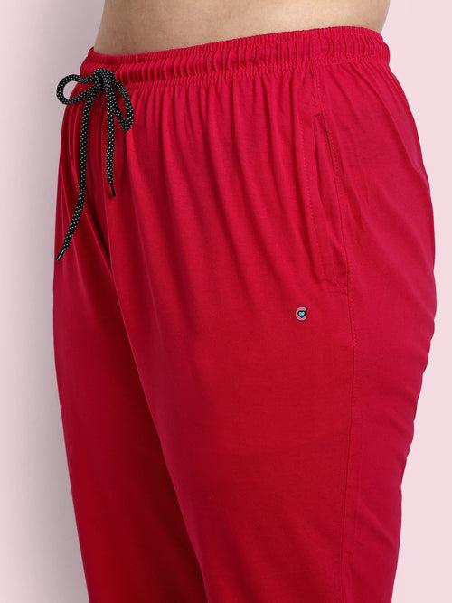 Cotton Track Pants For Women - Pink
